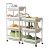 【CL】26Q2#3077 White multi-layer storage rack, coat rack, simple storage cabinet, shelf, multi-functional household storage rack, organizing rack Item Picture